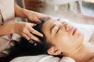 Relaxing head massage